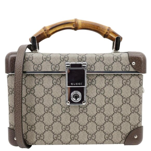 Gucci  Globe Trotter GG Supreme Canvas Shoulder Bag Beige - Picture 1 of 14